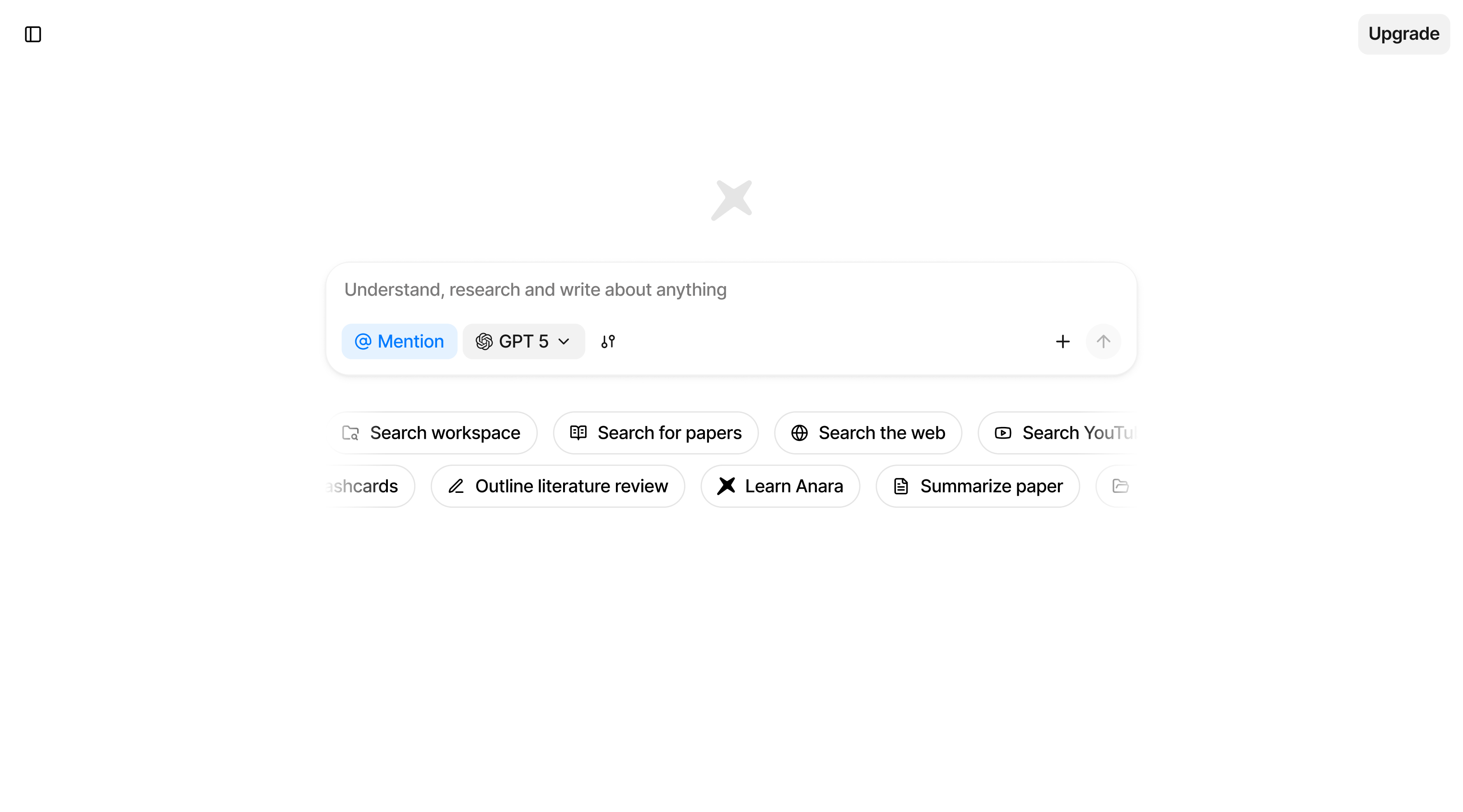 Anara UI overview